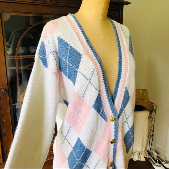 VINTAGE 80s Pastel Cardigan - Picture 7 of 12